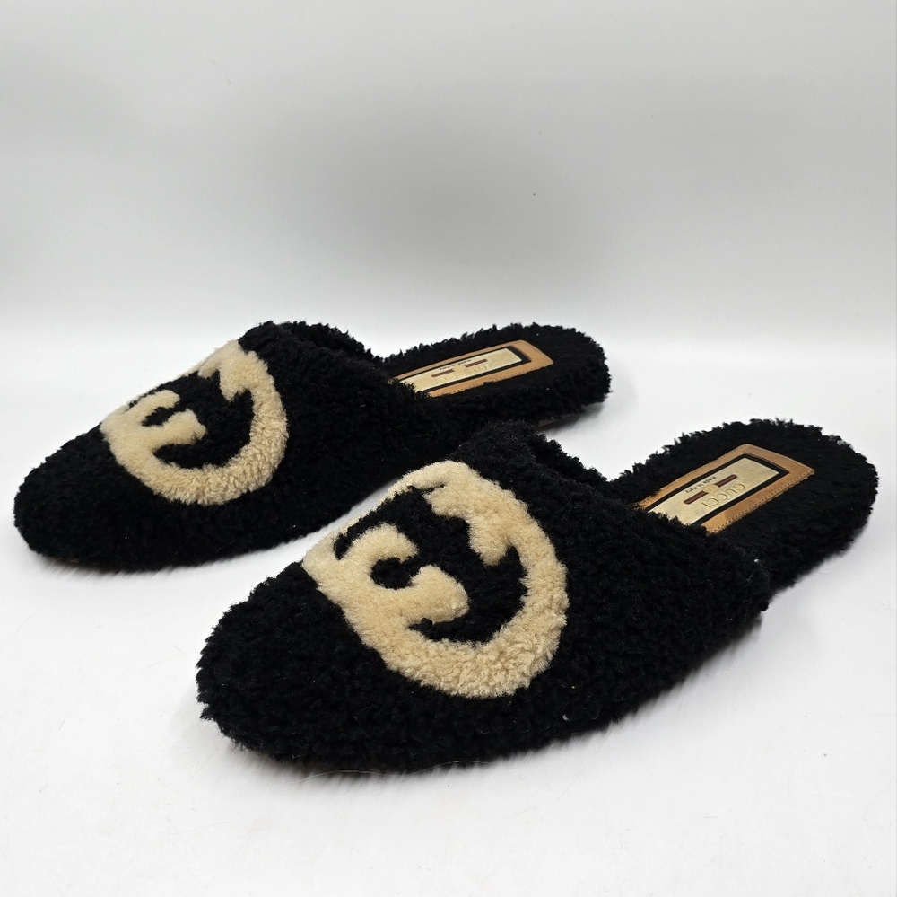 Gucci Eileen Interlocking Gg Shearling Slippers - image 6